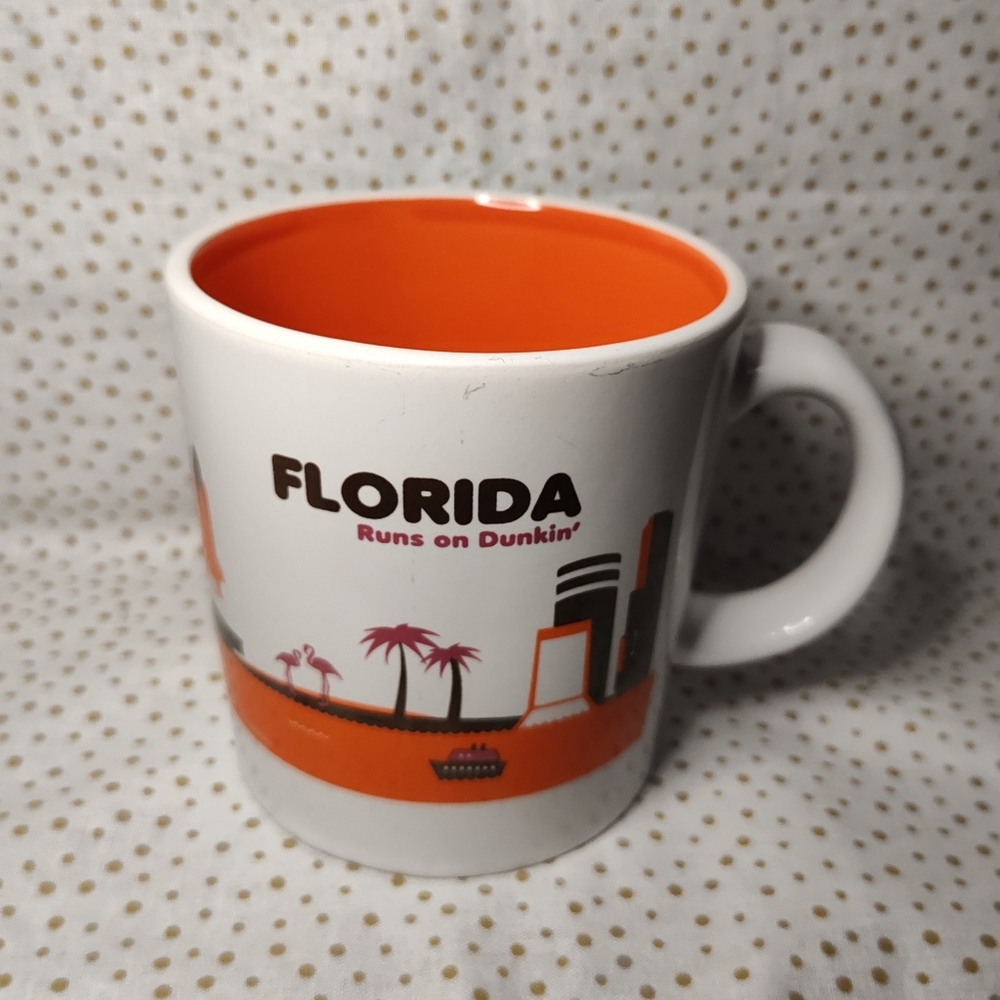 Vintage DUNKIN' DONUTS "Florida Runs on Dunkin" Coffee Mug/Cup, 2012, 12oz